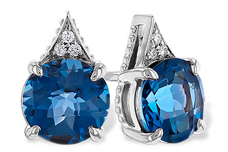 E319-59941: EARR 1.88 TW LONDON BLUE TOPAZ 1.90 TGW (6MM RD)