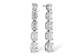 E319-61750: EARRINGS 1.90 TW OVAL DIAMONDS