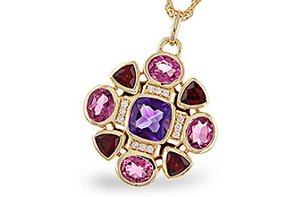 E320-49005: NECKLACE 2.76 SEMI-PREC (AM,GT,PT) 2.82 TGW