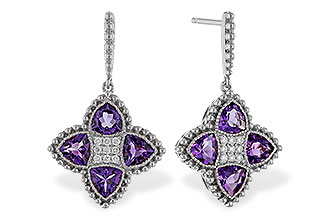 E320-50823: EARRINGS 1.41 AMETHYST 1.50 TGW