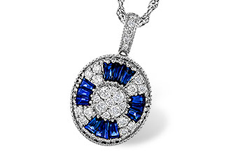 E320-52714: NECKLACE .56 TW SAPPHIRE .80 TGW