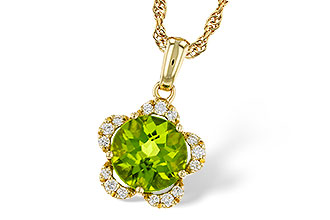 E320-54468: NECKLACE 2.16 PERIDOT 2.28 TGW (8MM RD)