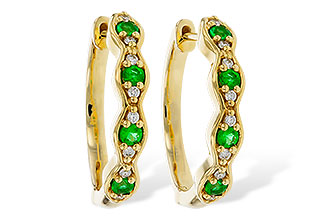 E320-54477: EARRINGS .20 TW EMERALD .30 TGW