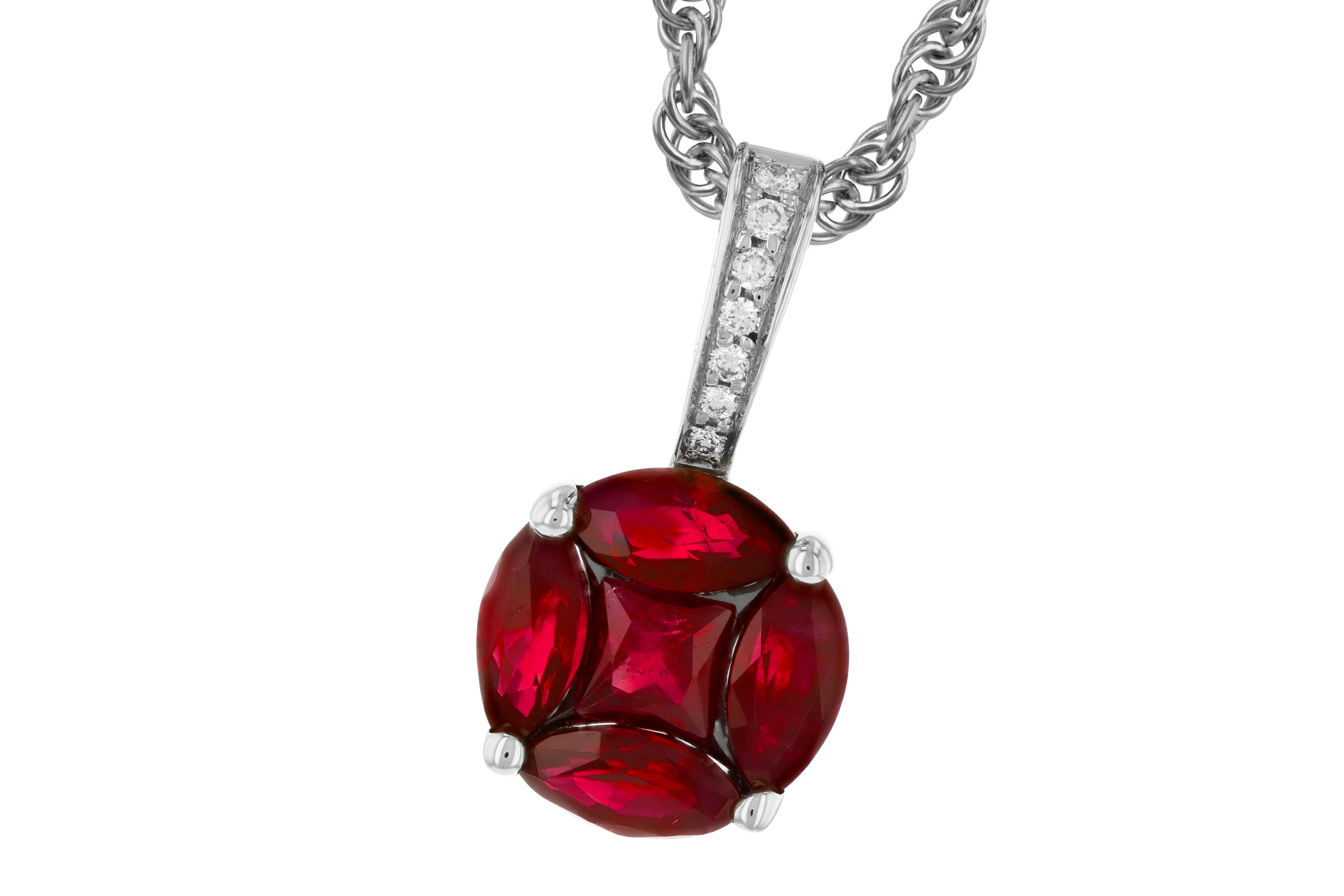 E321-37259: NECKLACE .80 RUBY .82 TW