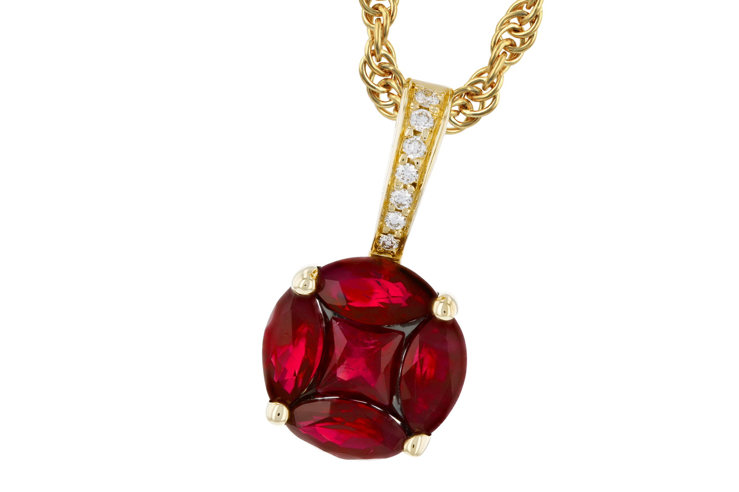 E321-37259: NECKLACE .80 RUBY .82 TW