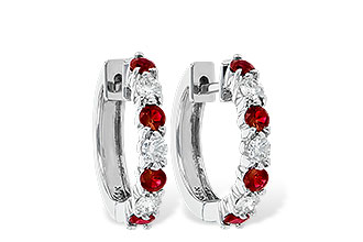 F046-85386: EARRINGS .64 RUBY 1.05 TGW