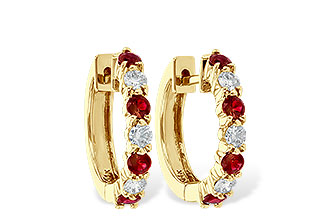 F046-85386: EARRINGS .64 RUBY 1.05 TGW