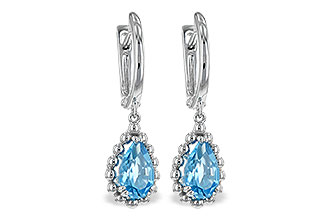 F235-04532: EARRING BLUE TOPAZ 1.70 TW