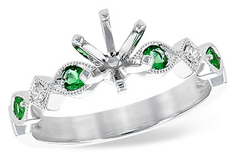F235-93595: LDS SEMI DIA RG .12 EMERALD .16 TGW