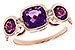 F319-60823: LDS RG 2.25 TW AMETHYST 2.50 TGW (7MM CUSHION)