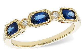 F320-48141: LDS WED RG .72 SAPPHIRE .77 TGW (4x3MM SAPP)