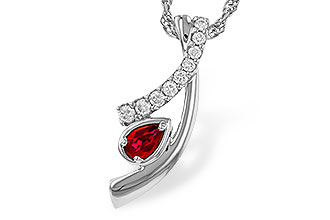 F320-51732: NECKLACE .21 RUBY .38 TGW (5x3 RUBY)