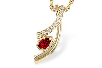 F320-51732: NECKLACE .21 RUBY .38 TGW (5x3 RUBY)