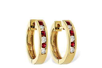 G046-85368: EARRINGS .16 RUBY .26 TGW