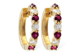 G046-85386: EARRINGS 1.30 RUBY 2.08 TGW