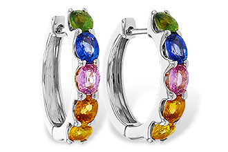 G320-49023: EARRINGS 2.20 TW MULTI-COLOR SAPPHIRE