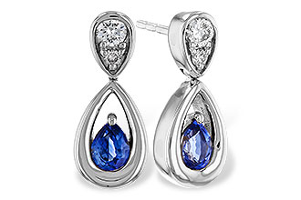 G320-49041: EARRINGS .42 SAPPHIRE .54 TGW (4x3 SAPP)