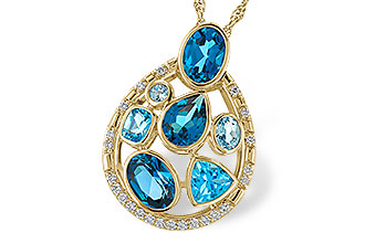 G320-51768: NECKLACE 3.23 TW BLUE TOPAZ 3.38 TGW