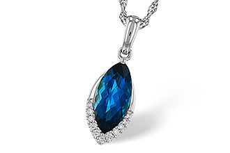 G320-53632: NECK 2.14 LONDON BLUE TOPAZ 2.20 TGW (12x6MM MQ)