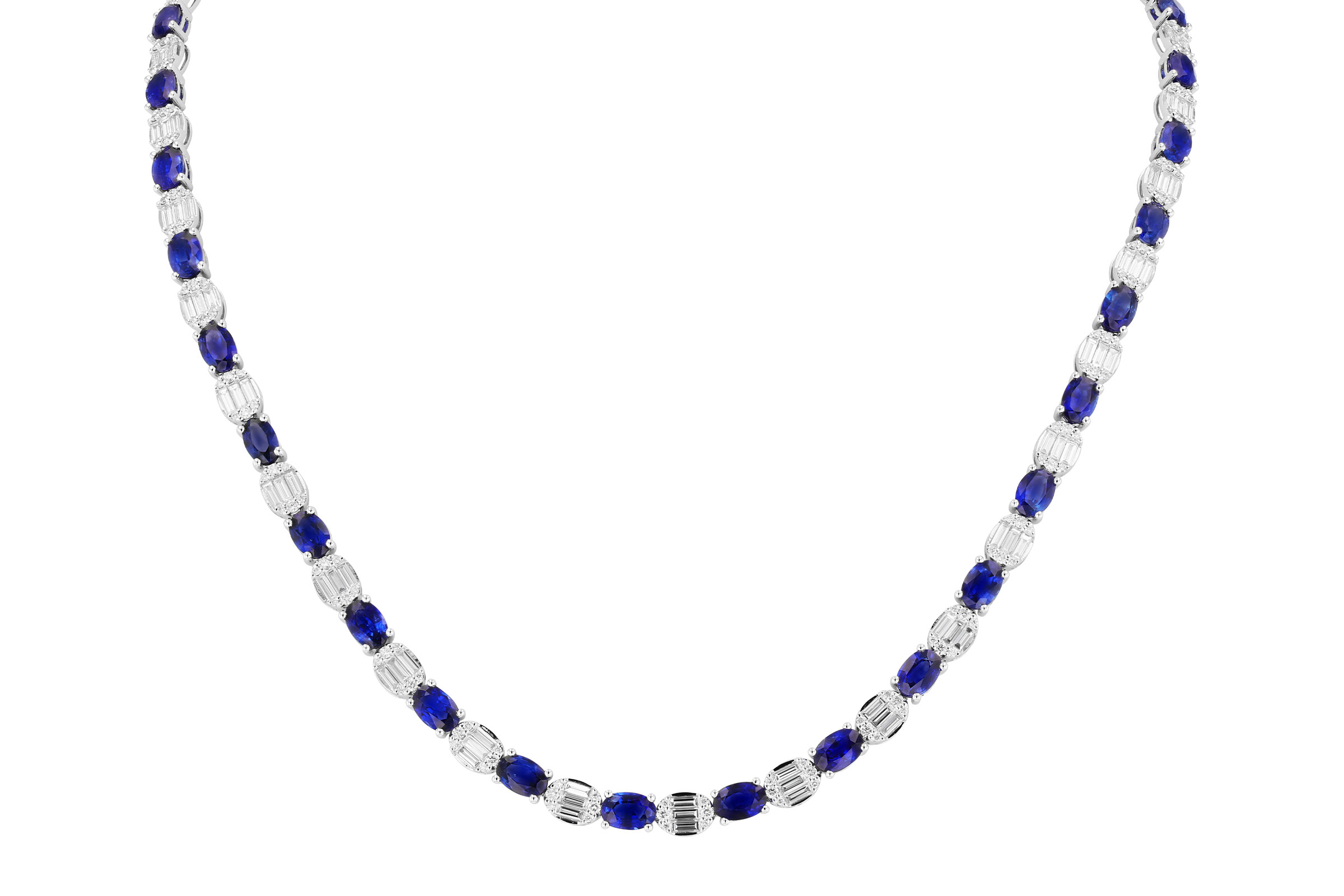 G321-39004: NECKLACE 17.68 TW SAPPHIRE 21.82 TGW (17")