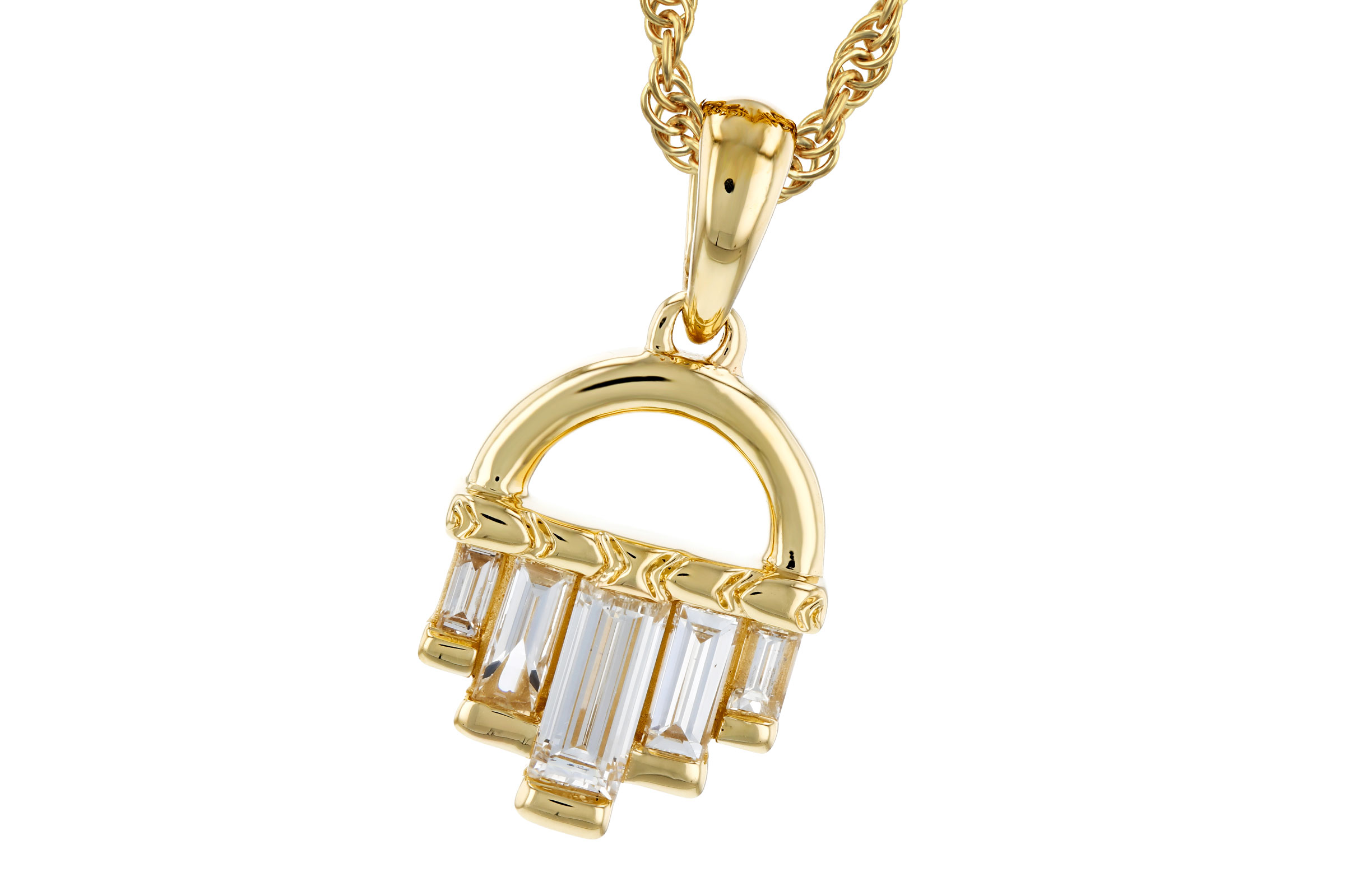 G321-39032: NECKLACE .46 TW BAGUETTE DIAMONDS