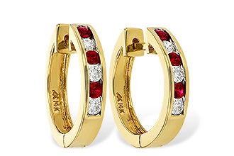 H046-85368: EARRINGS .29 RUBY .50 TGW