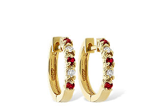 H046-85386: EARRINGS .17 RUBY .26 TGW
