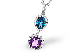 H319-59941: NECKLACE 2.50 SEMI-PREC (AMY,LBT) 2.66 TGW