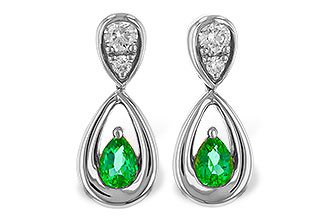 H320-49959: EARRINGS .20 EMERALD .32 TGW (4x3 EMER)