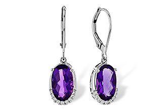 H320-53632: EARRINGS 2.70 TW AMETHYST 2.78 TGW (10x6MM OV)