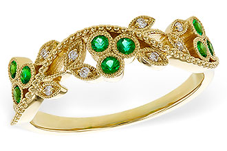 H320-54459: LDS WED RG .17 EMERALD TW .23 TGW