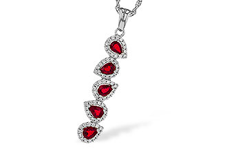 H320-54541: NECKLACE .90 TW RUBY 1.14 TGW