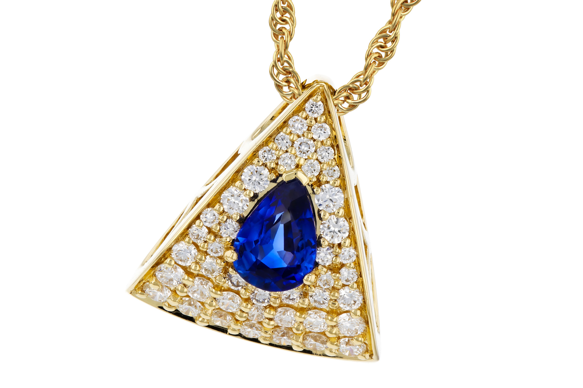 H321-39077: NECKLACE .51 SAPPHIRE .85 TGW (6x4MM SA)