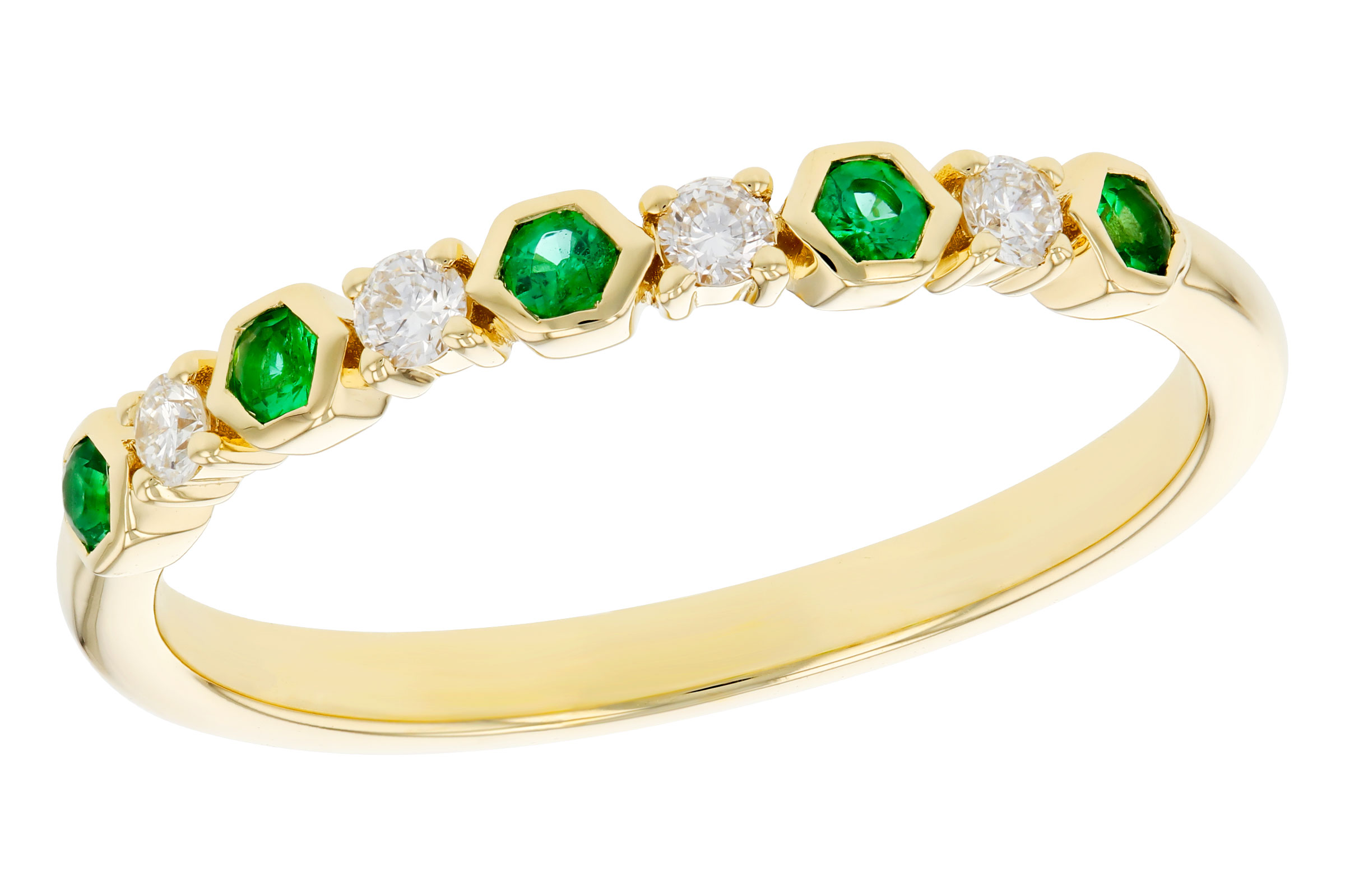 H321-39941: LDS WED RG .10 TW EMERALD .20 TGW