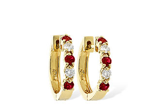 K046-85386: EARRINGS .33 RUBY .52 TGW