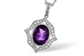 K319-61795: NECKLACE 1.52 AMETHYST 1.70 TGW (9x7 MM AMY)
