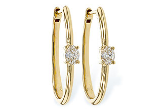 K320-49922: EARRINGS .47 TW OVAL DIAMONDS