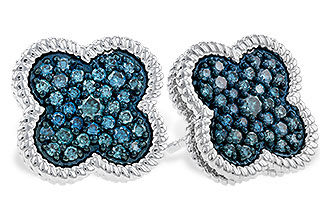 K320-50895: EARRINGS .50 TW BLUE DIAS
