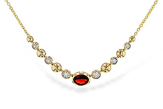 K320-53577: NECKLACE .88 GARNET 1.00 TGW (17")