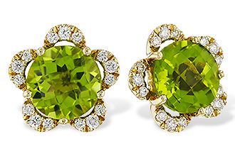 K320-54477: EARRINGS 2.93 PERIDOT 3.10 TGW (7MM RD)