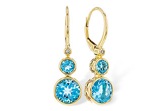 K321-37213: EARR 3.25 TW BLUE TOPAZ 3.27 TGW (4MM/7MM BT)