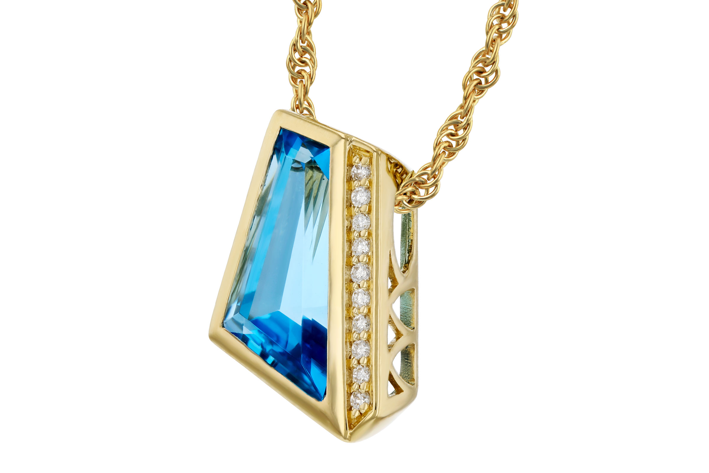 K321-39050: NECKLACE 2.42 SWISS BLUE TOPAZ 2.46 TGW