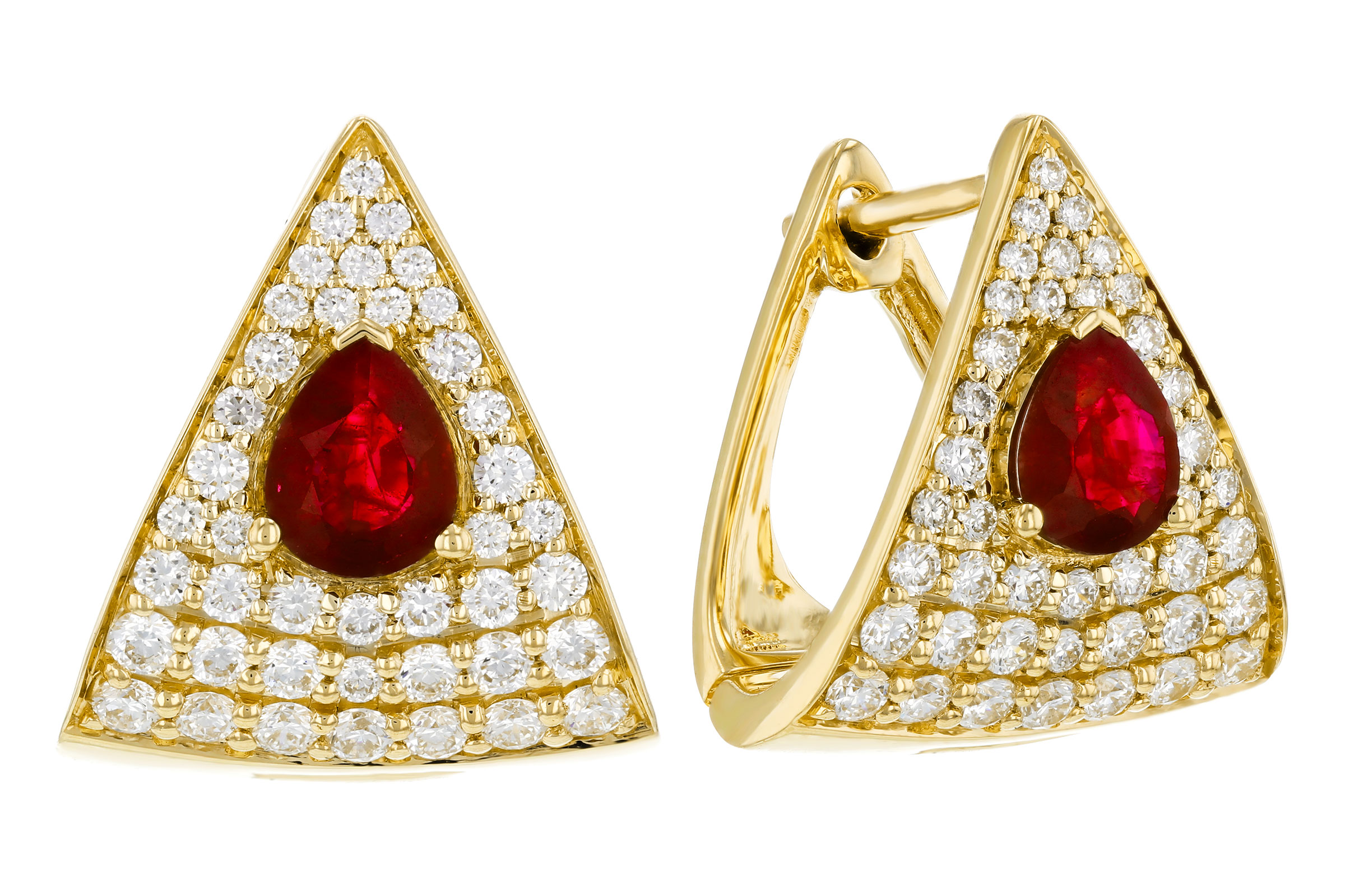 K321-39068: EARRINGS .63 TW RUBY 1.18 TGW (5x4MM RU)