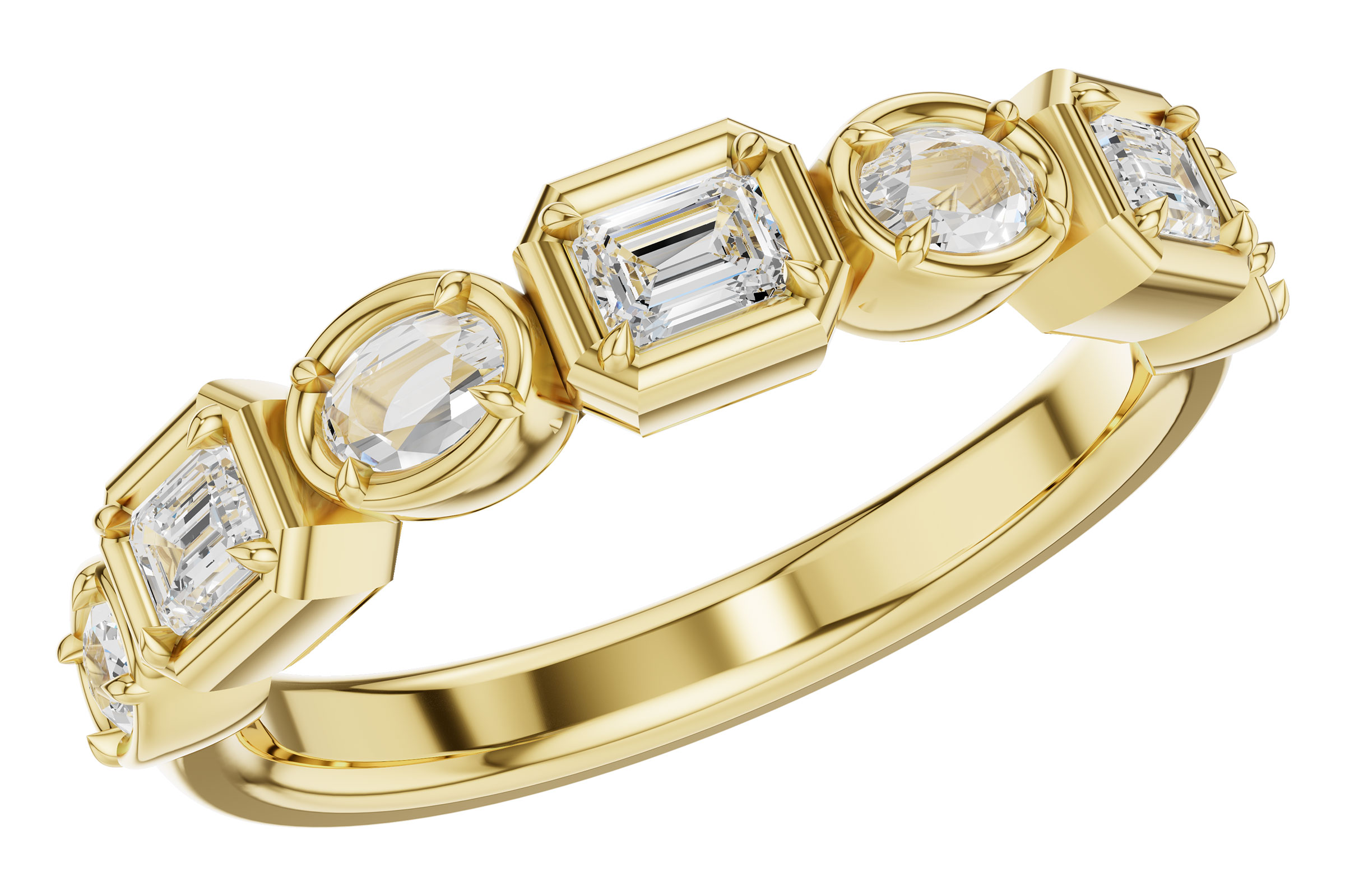 K321-39077: LDS DIA WED RG .55 TW FANCY CUT DIAS