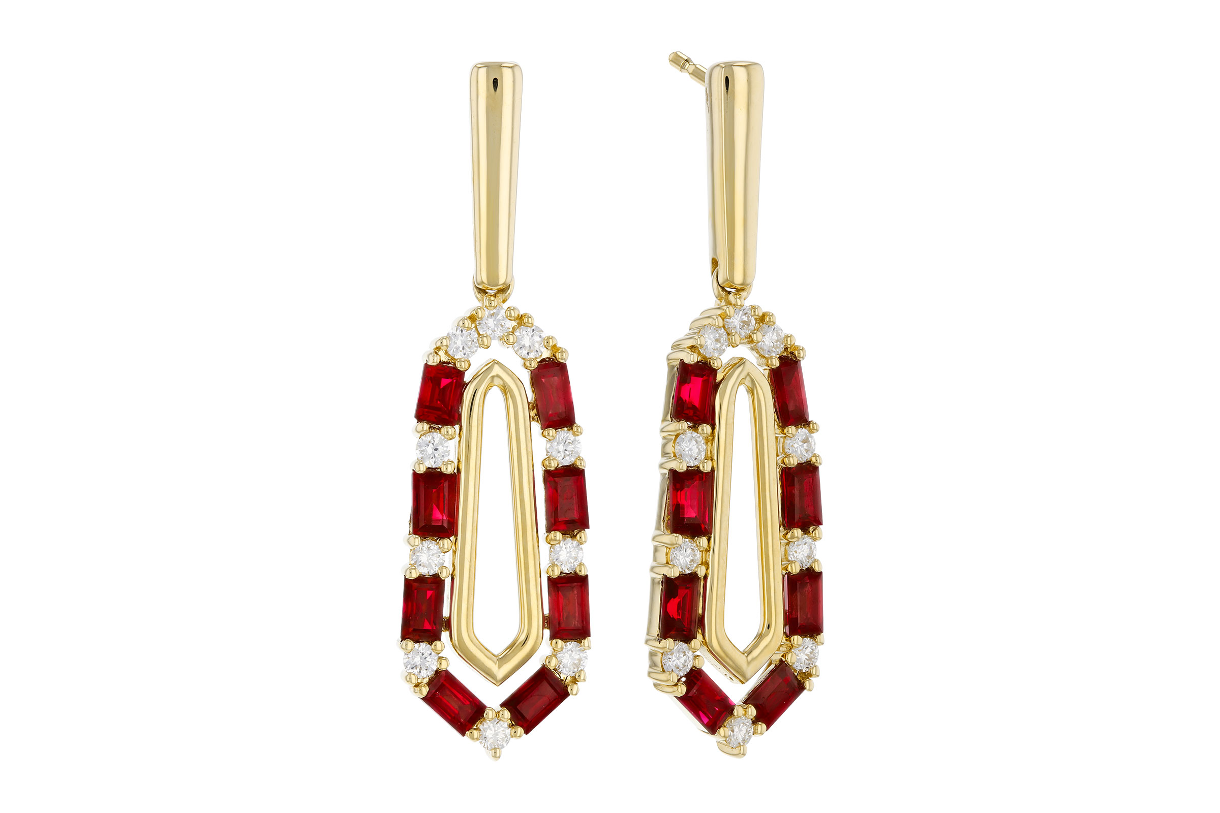 K321-39959: EARR .98 TW RUBY 1.26 TGW