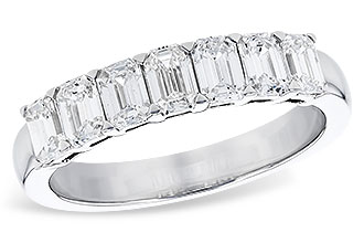 L319-56359: LDS DIA WED RG 1.33 TW (7 EMERALD CUTS)