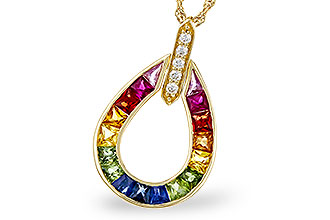 L320-49031: NECKLACE 1.10 MULTI-COLOR SAPPH 1.15 TGW