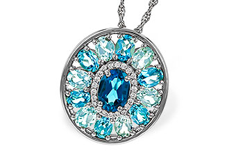 L320-52704: NECK 3.02 TW BLUE TOPAZ 3.10 TGW (7x5MM LBT CTR)