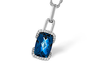 L320-54486: NECK 3.75 LONDON BLUE TOPAZ 3.90 TGW (12x8MM LBT)