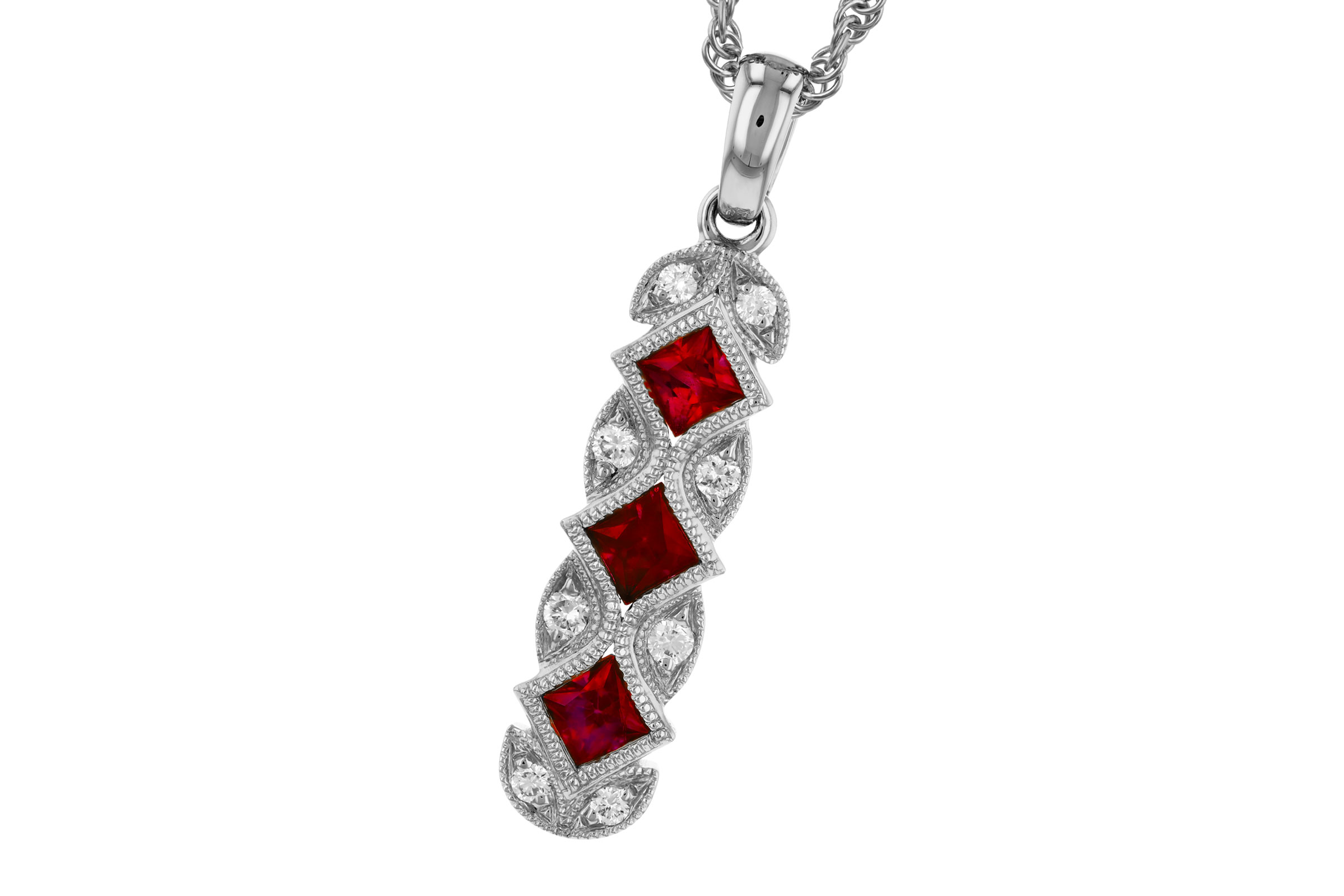 L321-38131: NECKLACE .55 TW RUBY .64 TGW